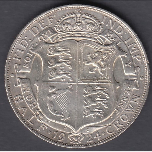 726 - COINS 1924 George V Silver Half Crown VF to EF condition