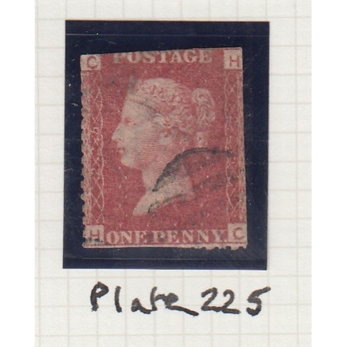 283 - STAMPS GREAT BRITAIN 1864 Penny Reds plates 71 - 225  used collection on pages mixed condition (plat... 