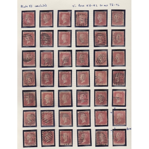 284 - STAMPS GREAT BRITAIN 1864 Penny Red Plate 83 used re-construction AA - TL average to good condition