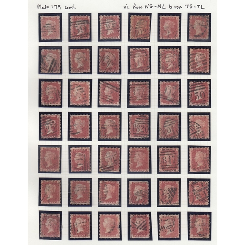 289 - STAMPS GREAT BRITAIN 1875 Penny Red plate 179 used re-construction AA - TL