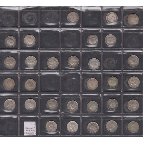 634 - COINS 1875 - 1941 Silver 3d coins mixed condition (30)