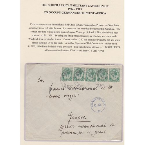 204 - POSTAL HISTORY SOUTH AFRICA, 1914-1915 Military Campaign to Occupy German S.W. Africa. A collection ... 