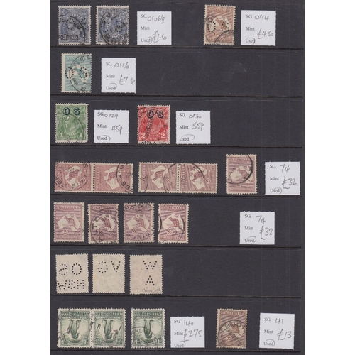 382 - STAMPS AUSTRALIA A collection used Kangaroo & George V heads on 13 stock pages, all identified with ... 