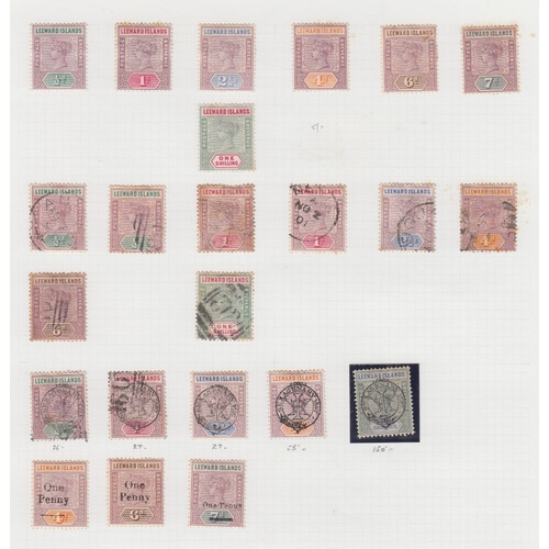 484 - STAMPS LEEWARD ISLANDS A very useful mint & used collection on album pages with QV issues to 1/- min... 