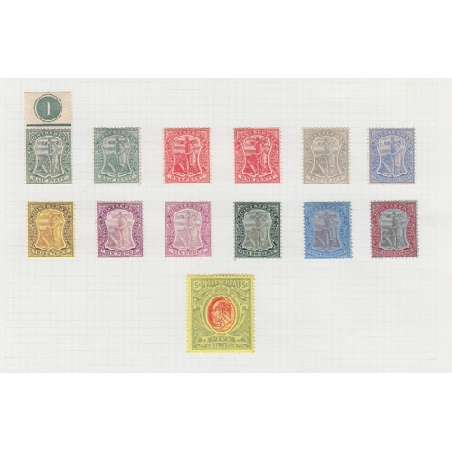 491 - STAMPS MONTSERRAT 1903 to 1970s mostly mint collection on eleven album pages, including 1908 EDVII s... 