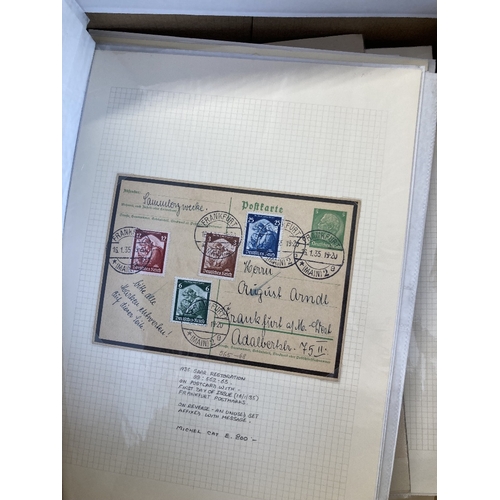 445 - STAMPS GERMANY Box with mostly Third Reich related covers & cards etc. Includes WWII Feldpost & pris... 