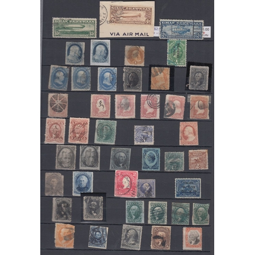 556 - STAMPS USA Mint and used accumulation in stock book, many better early stamps noted including revenu... 