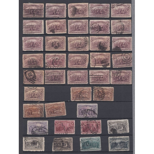 556 - STAMPS USA Mint and used accumulation in stock book, many better early stamps noted including revenu... 