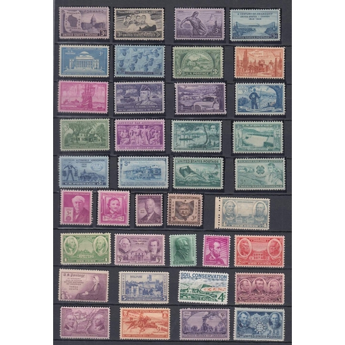 556 - STAMPS USA Mint and used accumulation in stock book, many better early stamps noted including revenu... 