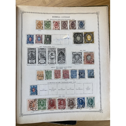 27 - STAMPS Old Imperial album, rather tatty with a spattering of stamps plus an Ideal Album sparsely fil... 