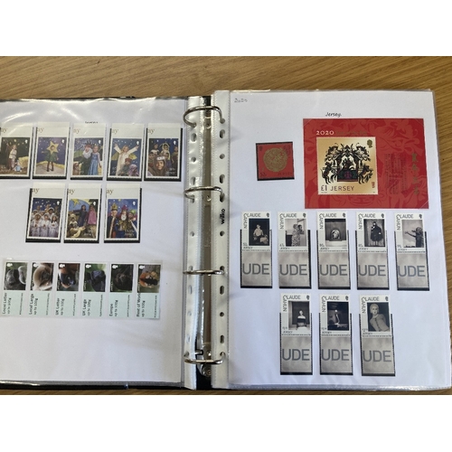 334 - STAMPS JERSEY, binder with 2019 to 2023 U/M issues on 28 album pages, including miniature sheets, se... 