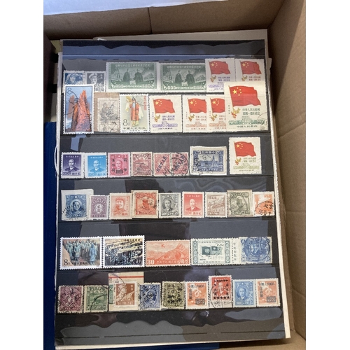 417 - STAMPS CHINA Mixed box of album pages, covers albums etc all periods