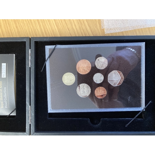 610 - COINS Small box of various coins and coin packs, including 2008 and 2005 proof sets, 1964 Denver min... 