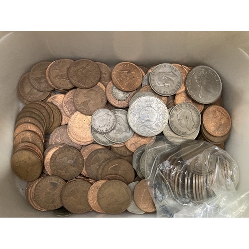 636 - COINS Mixed box of old UK coins and some foreign , lots of it but quality not the best !