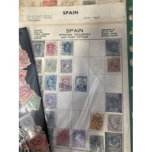 124 - STAMPS Small mixed box of early Spain, some GB , PHQ cards etc