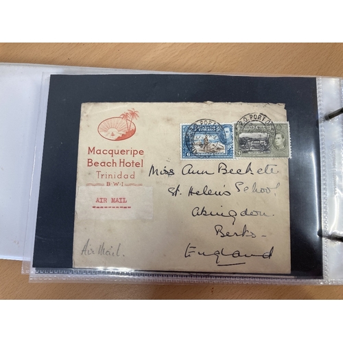 216 - POSTAL HISTORY Trinidad and Tabago small album of early covers and airmail covers 1880's to 1981 (66... 