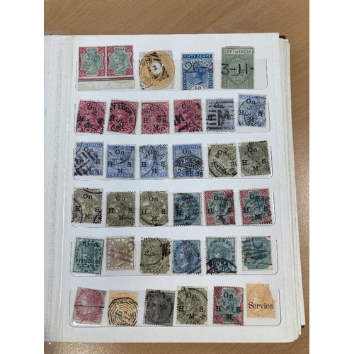 464 - STAMPS INDIA Small stockbook of mint and used including better stamps such as Ghandi 10r mint and us... 