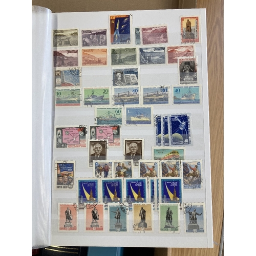 524 - STAMPS RUSSIA Seven stock books and albums 1858 -1993 mint and used, reasonable early issues noted, ... 