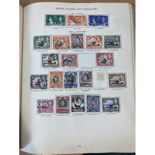 95 - STAMPS BRITISH COMMONWEALTH GVI Red Crown album mint and used, part filled values to 10/- noted, cle... 