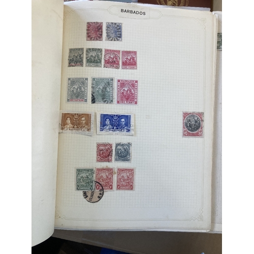 32 - STAMPS Glory box of old albums and album pages etc, a good lot with better stamps noted including GV... 