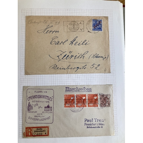 451 - STAMPS GERMANY Album of Berlin Airlift cards and covers from period and anniversary covers