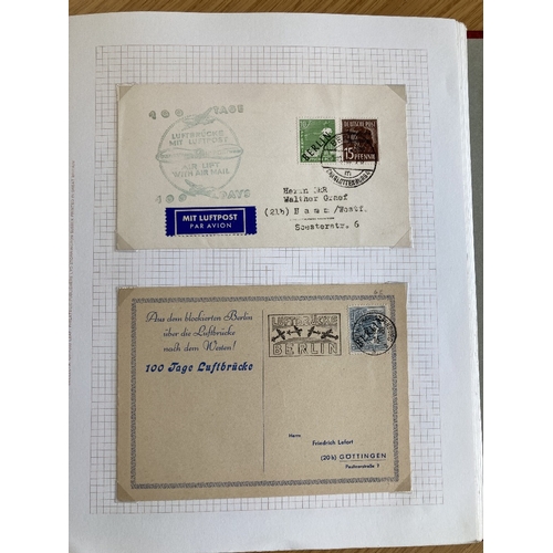 451 - STAMPS GERMANY Album of Berlin Airlift cards and covers from period and anniversary covers