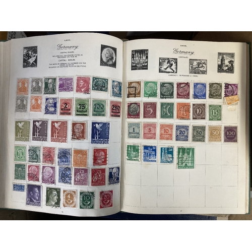 62 - STAMPS Nine World albums including one with some better GB, however they appear to have been stored ... 