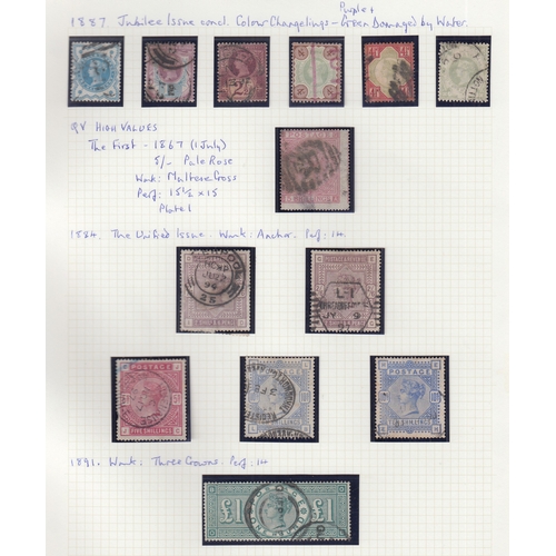 221 - STAMPS GREAT BRITAIN 1847 to 1942 used collection in Plymouth album, commencing with cut to shape em... 