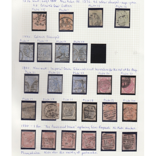 221 - STAMPS GREAT BRITAIN 1847 to 1942 used collection in Plymouth album, commencing with cut to shape em... 