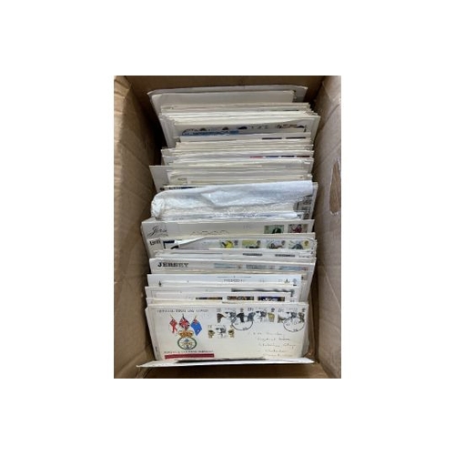 350 - STAMPS FIRST DAY COVERS 1960's to 90's Box of loose covers plus an album (100's)