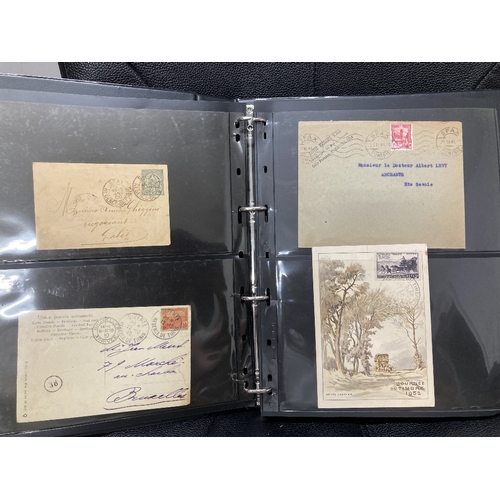 209 - POSTAL HISTORY Album of French Colonies covers and cards 1903 to 1970's, including some revenues (10... 