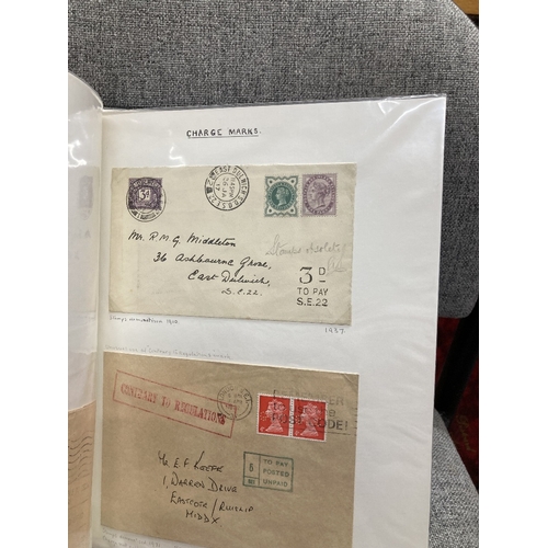 262 - STAMPS GREAT BRITAIN Album of Postal History , mainly with instructional marks, postage dues etc, in... 