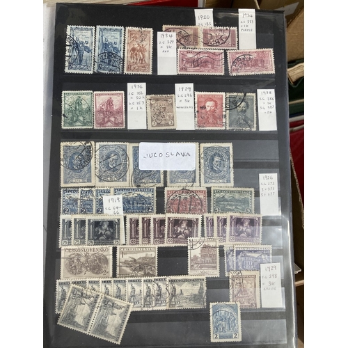 34 - STAMPS Box of various European collection in stock books, Poland, Hungary, Yugoslavia and Czechoslov... 