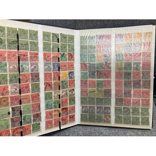 384 - STAMPS AUSTRALIA Accumulation of used Roo's and Heads in stock book (over 1000 stamps)