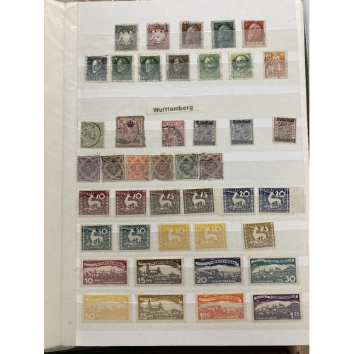 446 - STAMPS GERMANY Box with three albums, two stockbooks & a batch of loose album pages. Includes a comp... 