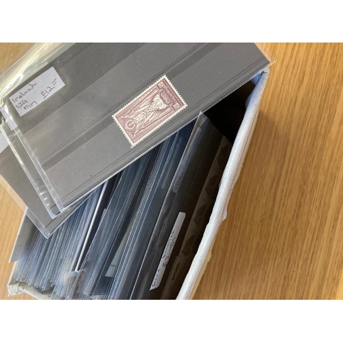 470 - STAMPOS IRELAND Small box of dealers stockcards mint and used and booklets (Priced to Sell at £600)