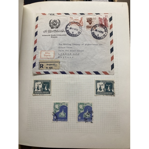 92 - STAMPS Mixed box with eight albums plus some stock pages, Yugoslavia, Romania, Spain, Poland, and Po... 