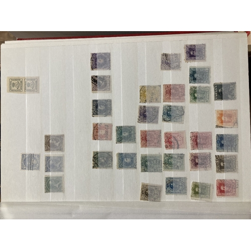 92 - STAMPS Mixed box with eight albums plus some stock pages, Yugoslavia, Romania, Spain, Poland, and Po... 