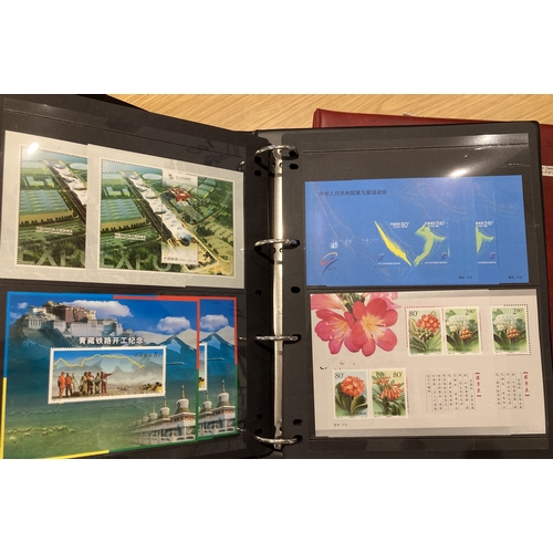 413 - STAMPS CHINA 1982 to 2015 collection in three boxes including four stock page albums with 551 miniat... 