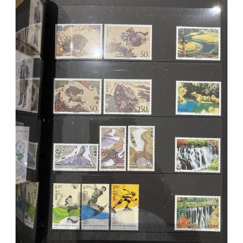 413 - STAMPS CHINA 1982 to 2015 collection in three boxes including four stock page albums with 551 miniat... 