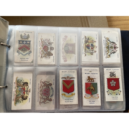 150 - CIGARETTE CARDS Box with 117 sets all neatly displayed in cigarette card pages. Includes sets from J... 