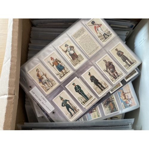 150 - CIGARETTE CARDS Box with 117 sets all neatly displayed in cigarette card pages. Includes sets from J... 