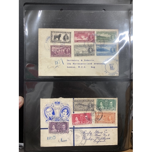 500 - STAMPS NEW FOUNDLAND Album of early postal history covers and cards QV to GVI , postcards, covers, a... 