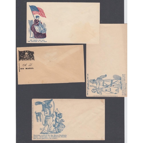 156 - POSTAL HISTORY Interesting group of USA Civil War Patriotic envelopes, scarce (8)