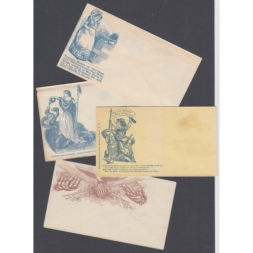 156 - POSTAL HISTORY Interesting group of USA Civil War Patriotic envelopes, scarce (8)