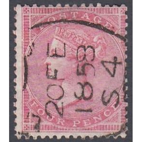 201 - STAMPS GREAT BRITAIN 1857 4d rose carmine fine used example SG 66