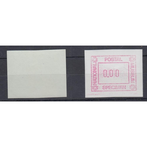 216 - STAMPS GREAT BRITAIN NPM Specimen frama labels one blank and one 0.00