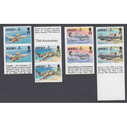 247 - STAMPS 1993 Jersey Aviation History (5th Series) 28p, 33p. 39p and 57p in unmounted mint imperf pair... 