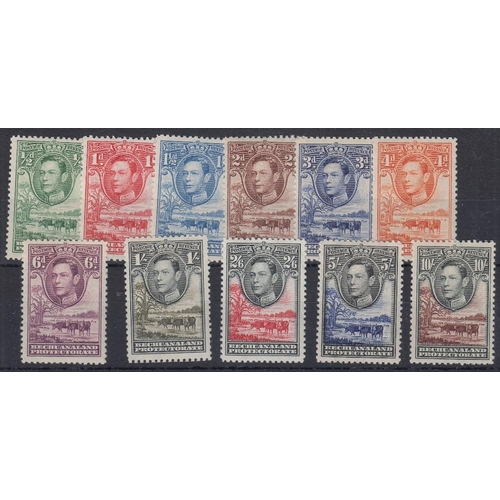 265 - STAMPS BECHUANALAND 1938-52 GVI definitive set of eleven, lightly mounted mint, SG 118-28. Cat £110