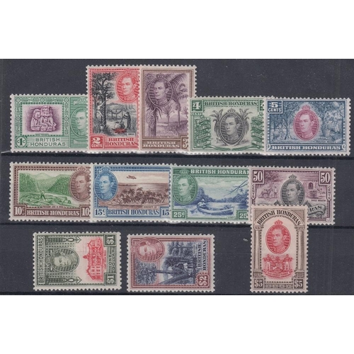 267 - STAMPS HONDURAS 1938 GVI definitive set of twelve, lightly mounted mint, SG 150-61. Cat £225